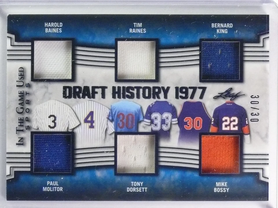 Camiseta deportiva 2019 ITG Draft History 1977 Baines Molitor Raines Dorsett King/30 Foto 1 de 1