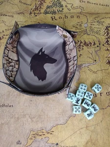House Stark Dice Tray, GoT Portable D&D Dice Mat, Neoprene Foldable rolling tray - Picture 1 of 6
