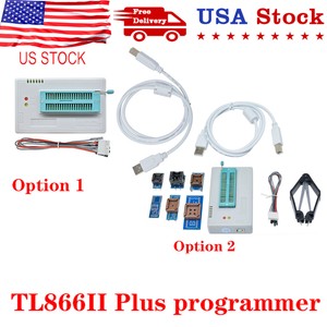 USB TL866II Plus Programmer EPROM EEPROM Flash MiniPro With 7 Expansion Board