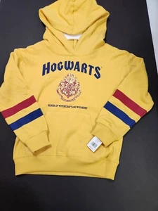Girls Harry Potter Hogwarts Fleece Hoodie Yellow Gold Gryffindor Raven Small 7 - Picture 1 of 5