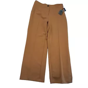 One by Chapter One Pants Womens L Camel Brown Wide Leg Elastic Waist High Rise - Picture 1 of 11