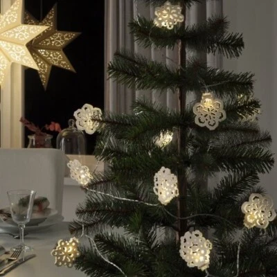 IKEA STRALA LED Snowflakes Lighting Chain with 12 Lights Christmas Lighting Deco - Image 1 of 4