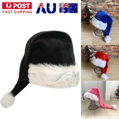 75cm Long Christmas Hat Santa Caps Plush Santa Claus Hat Cap Xmas Party Costume - image 1 of 4