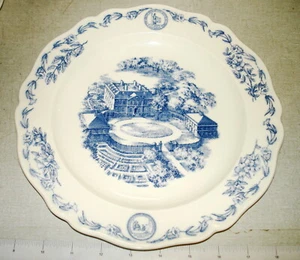1957 Vintage Wedgwood Blue Historic 10” Plate TRYON PALACE NEW BERN NC NR - Picture 1 of 5