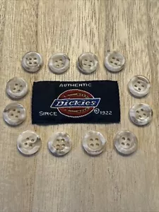 Dickies Set of 12 Marbled Beige 4-Hole Replacement Buttons for Long Sleeve Shirt - Picture 1 of 7