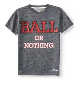 Boys L 14-16 OR XL 18-20 Active T-shirt Grey SPORTS Slim Fit BALL game NWT - Picture 1 of 2