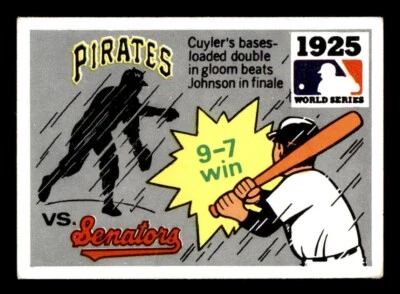 1971 Fleer World Series Baseball #23 1925 Pirates vs. Senators VG *d2 - Image 1 of 2