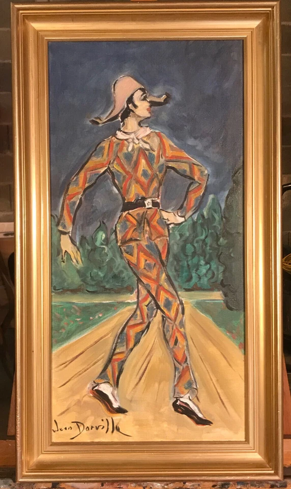 JEAN DORVILLE (1901-1986) Tableau Huile sur toile ARLEQUIN 60X30 cm - Photo 1/4