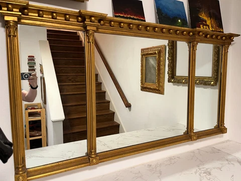 Traditional Gold Over mantle mirror Midcentury 1950s Cover