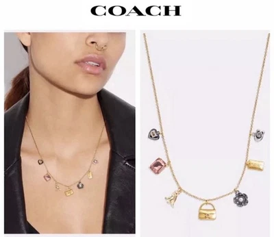 NUEVO CON ETIQUETAS COACH Mini Dijes Tabby/Rexy e Icónicos Chapado en Oro 12-K Cristales Circonita Foto 1 de 3