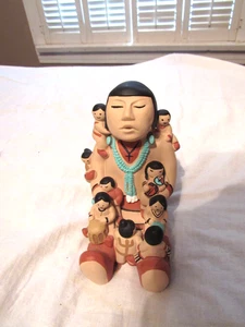 Figurina narratore nativi americani 1986 vintage - Cleo Teissedre - firmata - Foto 1 di 7