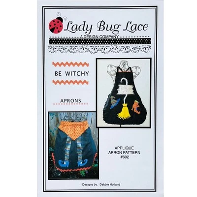 Be Witchy Aprons Pattern #602 by Lady Bug Lace, Makes 2 Styles Halloween Aprons - Image 1 of 4