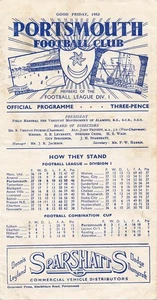 PORTSMOUTH v Derby County 1951/1952 - Football Programme - Picture 1 of 1