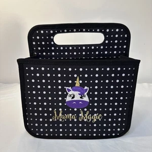 Thirty-One Double Duty Caddy Black White Dot Collapsible Tote Unicorn Organizer - Picture 1 of 8
