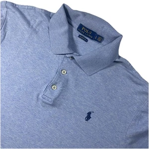 Polo Ralph Lauren Para Hombre 100% Algodón Manga Corta Azul Calce Clásico Camisa Grande - Imagen 1 de 10