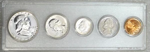 1952 US MINT 5-COIN PROOF SET Premium Frosty White & Red in New Holder #P146 - Bild 1 von 4