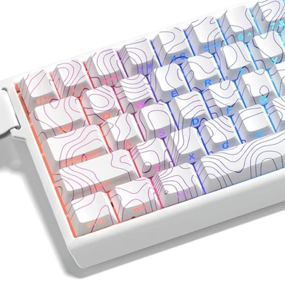 Double Shot PBT Keycaps 134 White Side Printed Shine Through Cherry Profile - Image 1 of 4