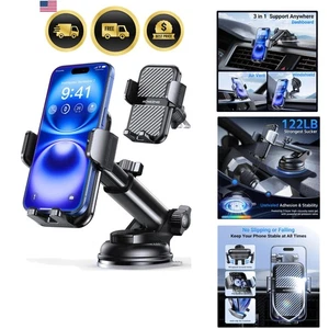 Support Téléphone Voiture Support 360° Réglable Forte Aspiration Résistant aux Rayures - Photo 1 sur 10