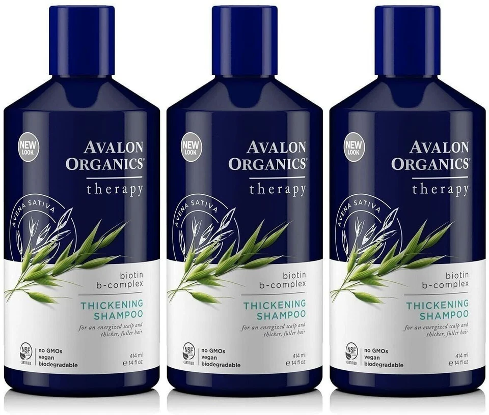 PACK de 3 champú espesante Avalon Organics biotina complejo terapia 14 oz Foto 1 de 1