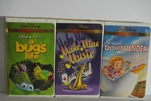Disney A Bug's Life, Rescuers down Under, Make Mine Music, Children animated VHS - Picture 1 of 10