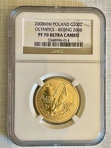 Poland 2008 MW Olympics-Beijing 2008 200 Zlotych Gold NGC PF70 UC SKU# 2875 - Picture 1 of 2