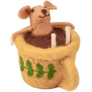 Primitives by Kathy Felt Teacup Mouse Critter 453950 - Picture 1 of 3