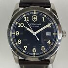 Victorinox Swiss Army Infantry Watch Men Silver Tone Date 39mm New Battery