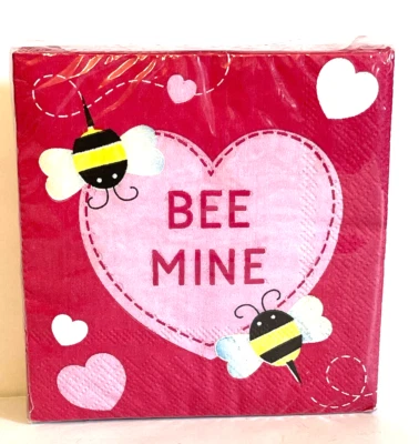 Servilletas de papel para bebidas DÍA DE SAN VALENTÍN "BE MINE".  Pk 40. ¡HERMOSO! Foto 1 de 4