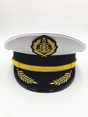 Ship Sailor White Sailor Captain Hat Navy Cap Seaman Uniforms Costume Party - Image 1 of 4