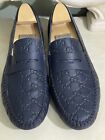 Gucci Driving Shoes In Navy Blue, Size 13 But Fit 12