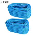2 Pack 5/8 Inch×30 FT Double Braid Nylon Dock Line Mooring Rope Anchor Line Blue