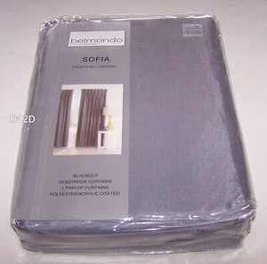 Belmondo Sofia Silver Pinch Pleat Ready Made Blockout Curtains 240cm x 221cm New - Picture 1 of 1