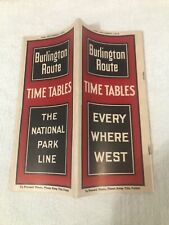 Burlington Route Time Tables- Every Where West/The National Park Line-1934