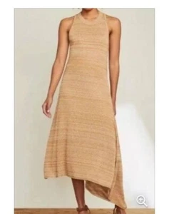 VERONICA BEARD Raeena Knit Dress Sz XL Worn Once Tan Sleeveless Open Back - Picture 1 of 7