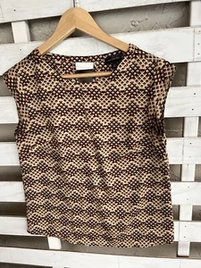 Limited Women S Sleeveless Top Brown Geometric Blouse Lightweight - Picture 1 of 11