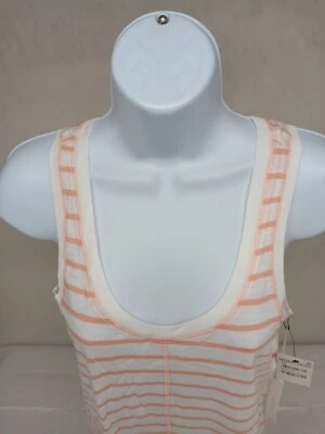 CASLON MUJER XXS NARANJA Y BLANCO RAYAS CAMISETA SIN MANGAS OVERSIZE NUEVA CON ETIQUETAS Foto 1 de 4