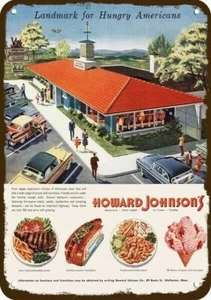 1955 HOWARD JOHNSON'S Restaurant & Motel Vntg-Look DECORATIVE REPLICA METAL SIGN - Picture 1 of 1