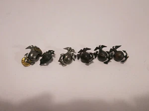 Lot of 6 USMC Screw Back Insignia Pins Eagle Globe Anchor Emblem EGA VTG - Picture 1 of 6