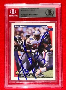 1997 Collector's Choice 510 Henry Thomas Signed Card Patriots BAS Beckett Auto - Picture 1 of 2