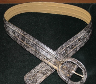 MUJER IMITACIÓN CUERO PITÓN PIEL SERPIENTE CINTURÓN-CINTURA TALLA 26.5-31.5 Foto 1 de 4