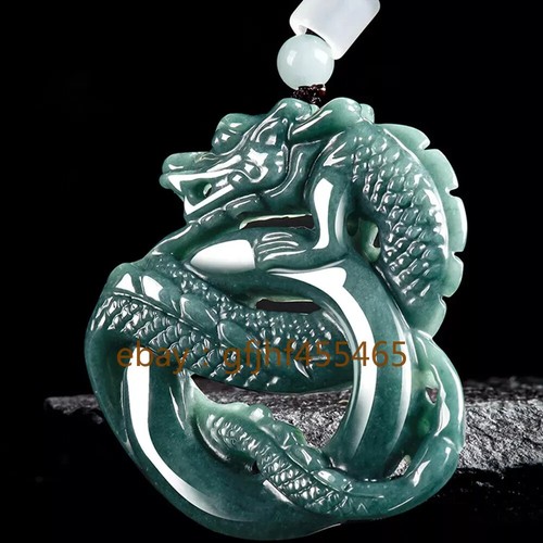 VETEMENTS Collana con ciondolo drago zodiaco giadeite grado birmano naturale blu certificato