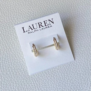 Lauren Ralph Lauren Gold Toned Huggie Earrings - Picture 1 of 4