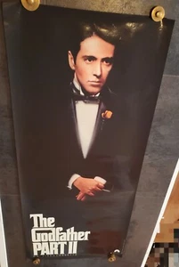 ORIGINAL 1991 THE GODFATHER part 2 MOVIE POSTER VIDEOCASSETTE 17X38 AL PACINO  - Picture 1 of 3