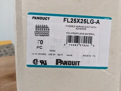 Conducto de cableado flexible Panduit, gris, 500 mm, adhesivo, FL25X25LG-A, paquete de 70 Foto 1 de 3
