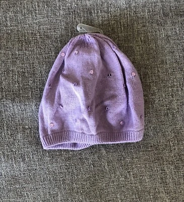 Gymboree Girls Purple Knit Hat Size 3-4 - Image 1 of 3