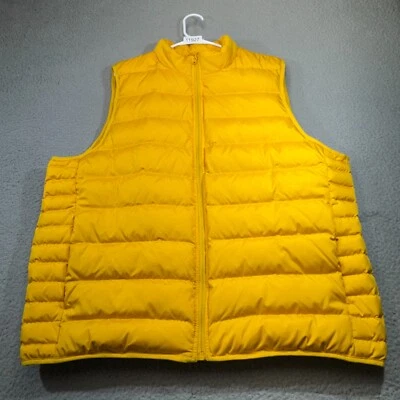 Lands End Men Extra Large Yellow High Vis Full Zip Down Jacket Gilet Gorpcore - Image 1 of 4