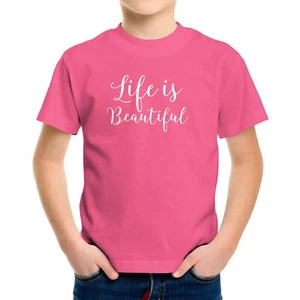 Life Is Beautiful Toddler Kids Youth T-shirt funny awesome gift Appreciate Life - Picture 1 of 16