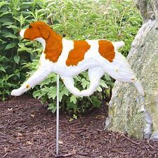 Brittany Spaniel Outdoor Garden Dog Sign Hand Painted Figure Orange