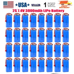 3800mAh 7.4V RC 2S LiPo Battery T Plug for RC Car 144001 144010 124016 Upgrades - Picture 1 of 25