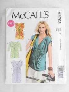 Top/vestido McCalls M6703 patrón costura con frente plisado talla Y (XS-S-M) sin cortar - Imagen 1 de 2